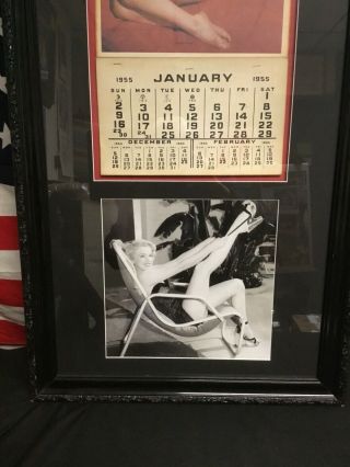 Rare Marilyn Monroe 1955 Calender Framed And Matted Golden Dreams. 4