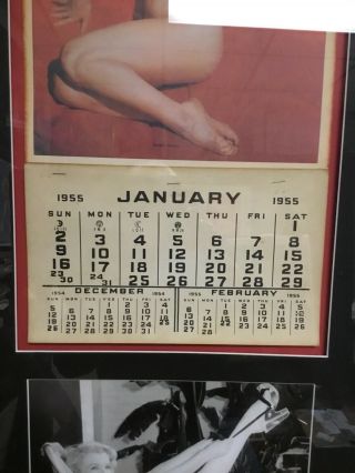 Rare Marilyn Monroe 1955 Calender Framed And Matted Golden Dreams. 5