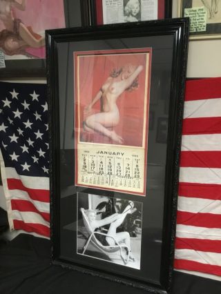 Rare Marilyn Monroe 1955 Calender Framed And Matted Golden Dreams. 6