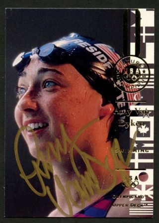 Amy Van Dyken 118 Signed Autograph Auto 1996 Upper Deck Olympic Trading Card