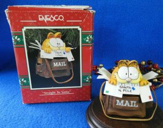 Enesco Christmas Ornament 1991 - 1992 Garfield Straight To Santa Mail Letters