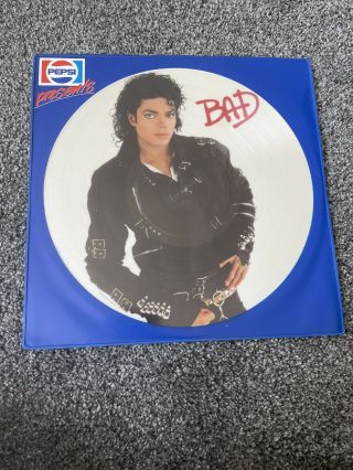 1987 Pepsi Presents Michael Jackson - Bad 12 " Lp Picture Disc Vinyl Record Rare