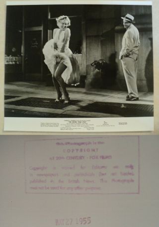 Marilyn Monroe 1955 Vintage 20th Century Fox Press Photo Calendar Gal1
