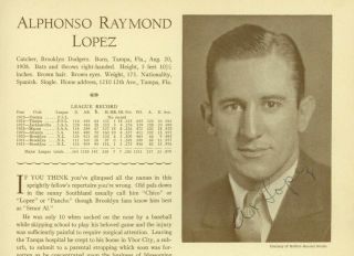 Al Lopez Signed 1933 Who 