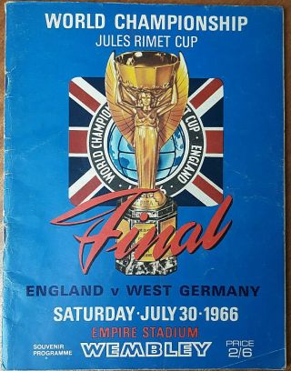 1966 World Cup Football Championship Final Programme - Jules Rimet Cup - Wembley