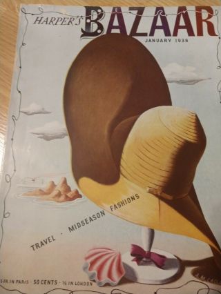 Harpers Bazaar Travel Midseason Fashions Jan 1938 Vg Cond Cover By A.  M.  Cassandre