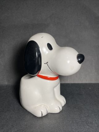 Vintage Peanuts : Snoopy Sitting Ceramic Vase / Mini Planter / Bg