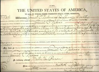 Alabama History; 1839 President Martin Van Buren Land Grant Document