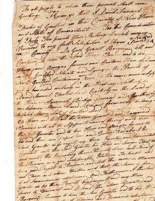 1796 Guilford Ct Deed David Fowler To Oliver Fowler,  Guilford Land