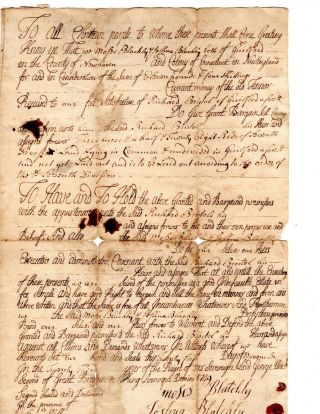 1779 Guilford Ct Deed Moses & Johanna Blackley To Richard Bristol,  Land Guilford