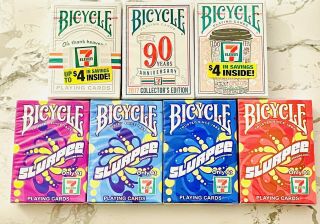 Bicycle 7 Eleven Playing Cards Deck 90 Anniversary Slurpee 7 11 Full Set