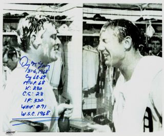 Denny Mclain W Al Kaline Signed Auto Autograph Detroit Tigers 8x10 Photo -