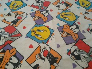 Vintage Looney Tunes Fleece Blanket 86 X 60 Bedding Bugs Bunny Tweety Sylvester