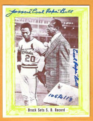 James " Cool " Papa Bell Signed Autographed,  Baseball Card - - Negro League