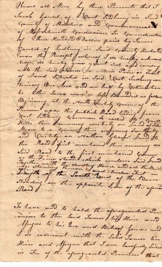 1800,  East Sudbury,  Mass. ,  Jacob Gould,  Land,  William Fiske Signed