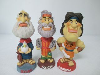 3 Isaac Brothers Ceramic Bobbleheads Le Jortes Productions Noah - - Moses - - Samson