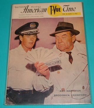 1962 Baltimore T - Vue Tv Guide Highway Patrol Broderick Crawford & Ray Hamilton