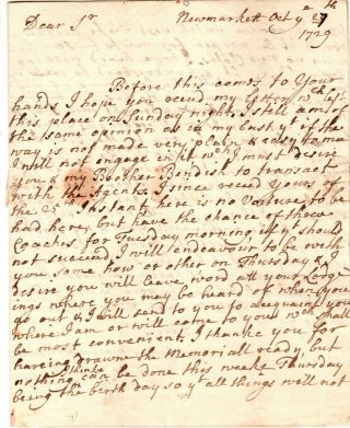 1729,  Samuel Shute,  N.  H.  And Massachusetts Gov. ,  Als Regarding Agencies,  Postal