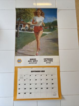 Vintage Gil Elvgren 1980 Pin Up Napa Advertisement Calendar