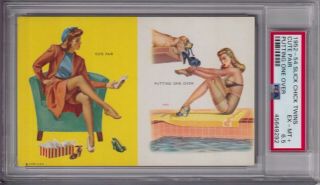 1952 - 54 Slick Chick Twins Cute Pair Putting One Over Psa 6.  5