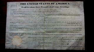 1839 Land Grant Indiana Secraterial Signed Martin Van Buren