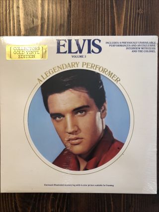 Elvis Presley A Legendary Performer Volume 3 Canadian Gold Vinyl Lp 1978