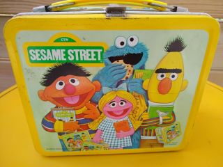 Vintage 1979 Sesame Street Metal Lunch Box Aladdin Cookie Monster Elmo Oscar