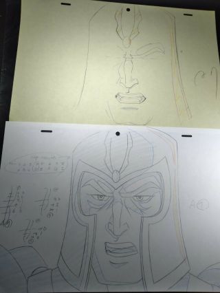 Marvel Animation Cels Production Art Comics Wolverine And The X - Men Magneto