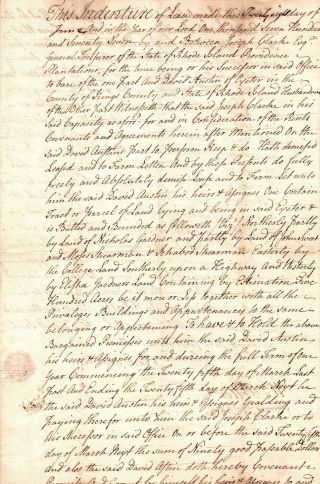 1777,  Rhode Island,  David Austin,  Lease Of A Farm,  Gen.  William Bradford,  Signed