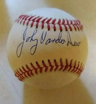 Johnny Vander Meer Single Signed Baseball Reds Cubs Indians