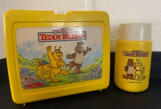 Vintage 1986 The World Of Teddy Ruxpin Lunch Box And Thermos