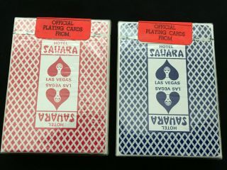 Bee 2 Vintage Decks Hotel Sahara Las Vegas Casino Playing Cards