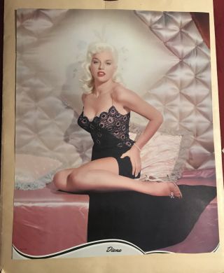 Diana Dors Pinup Sexy 1960 Vintage 16x20 Color Advertising Poster
