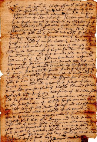 1678,  Thomas Bradbury,  Wife Accused Of Witchcraft,  Signed Document,  Woodbridge