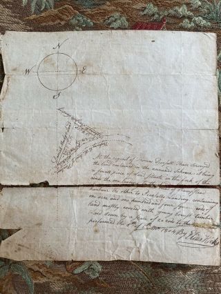 June 5,  1804 Survey Map By Elias Hicks For Land Near Hempstead,  Long Island,  Ny