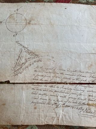 June 5,  1804 survey map by Elias Hicks for land near Hempstead,  Long Island,  NY 2