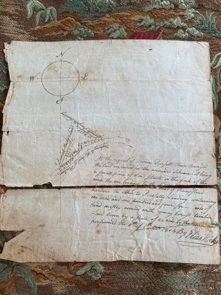 June 5,  1804 survey map by Elias Hicks for land near Hempstead,  Long Island,  NY 3