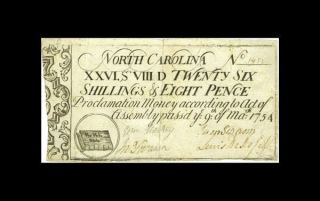 Christian America Bible On U.  S.  Paper Money: 1754 North Carolina Colonial Nc - 80