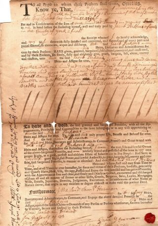 18th Century Document Group,  Maine,  Soldiers,  Patriots,  Politicians Signed Deeds
