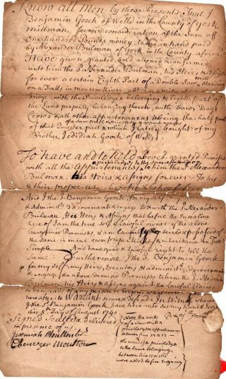 18th Century document group,  Maine,  soldiers,  patriots,  politicians signed deeds 3