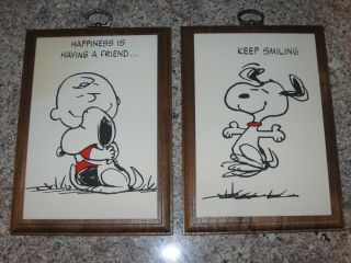 Vintage Springbok 1971 Snoopy Wall Plaque Peanuts Friends Picture Hanging