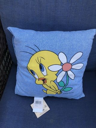 Vintage Baby Looney Tunes Tweety Pillow 1999 Loveables Made In Usa Néw W/ Tags
