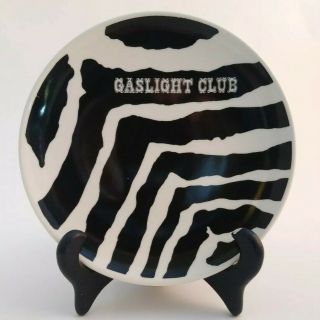 6 Vintage Midcentury Gaslight Club Plate American Chicago Zebra Print