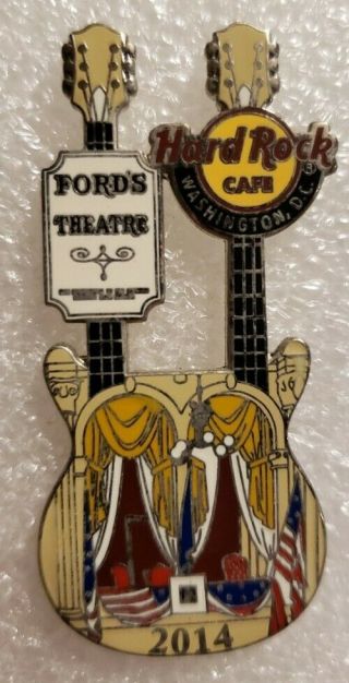 Hard Rock Cafe Washington Dc Fords Theatre Doubleneck Guitar Pin