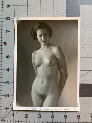 Vtg Irving Klaw Silver Gelatin Photo Artistic Nude Written Note 6x8 1333