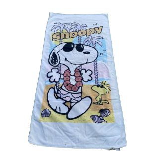 Vintage Peanuts Snoopy Woodstock 1958 1965 Franco Beach Towel Hawaiian Summer