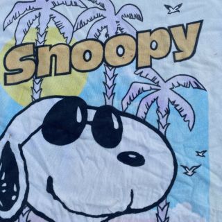 Vintage Peanuts Snoopy Woodstock 1958 1965 Franco Beach Towel Hawaiian Summer 2