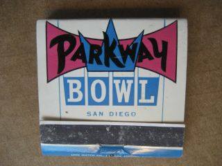 Parkway Bowl El Cajon California Matchbook Unstruck Printed Matches San Diego 2