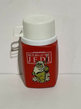 Vintage Return Of The Jedi Lunchbox Thermos 1983 Red With Cup In