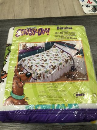 Scooby Doo Twin Full Blanket 72 X 90 Poly/acrylic Blanket Vintage 1998 Vtg